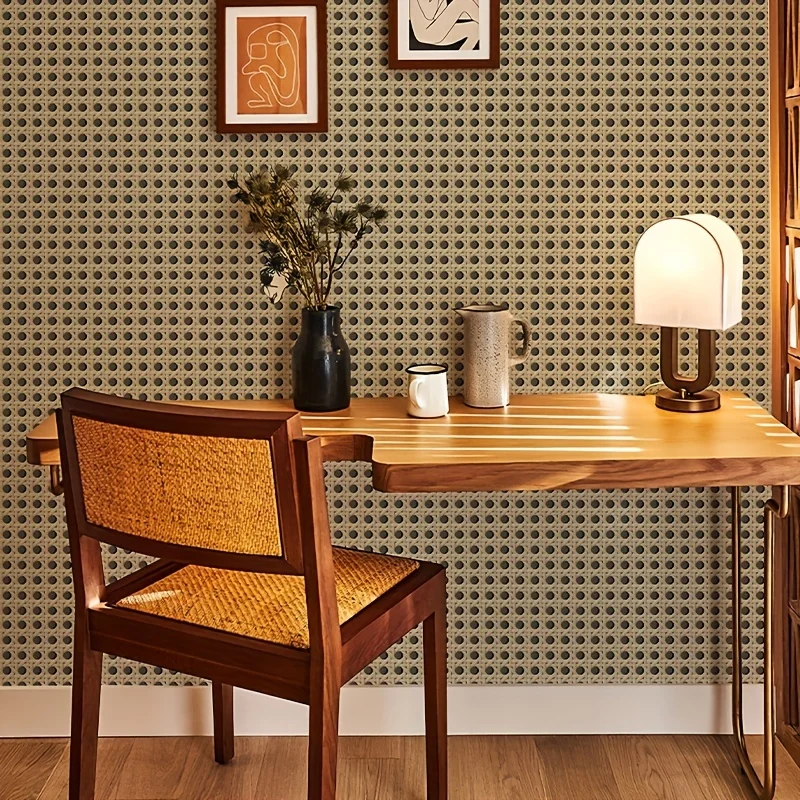 45cm Retro Rattan Pattern Self - đánh giá và giá Pvc Panel Background