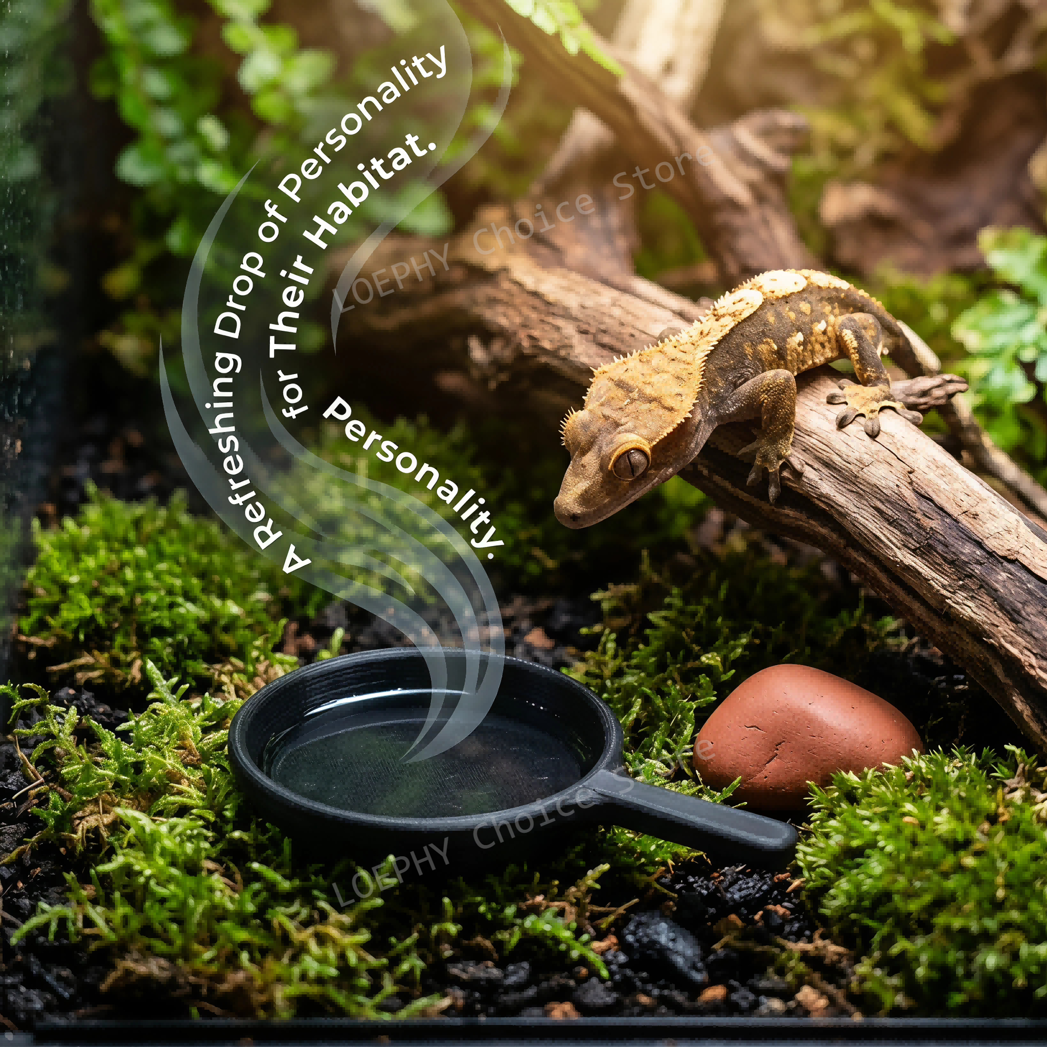 Funny Frying Pan Design Gecko  - đánh giá và giá Water Dish Reptile