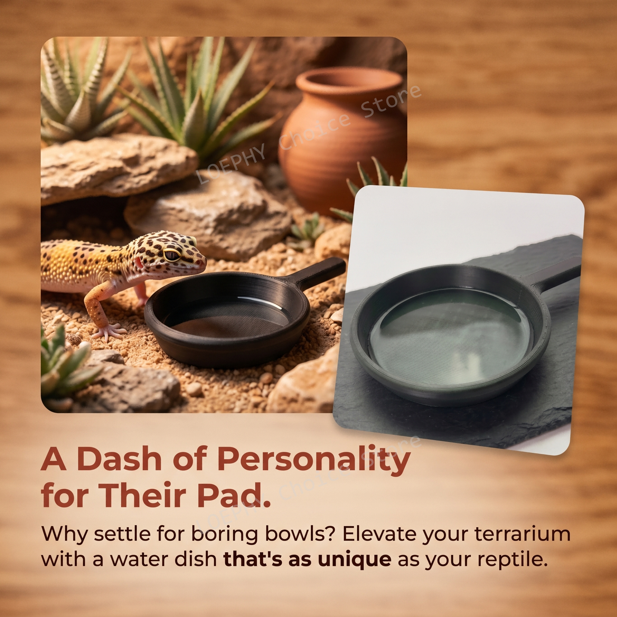 Funny Frying Pan Design Gecko  - đánh giá và giá Water Dish Reptile