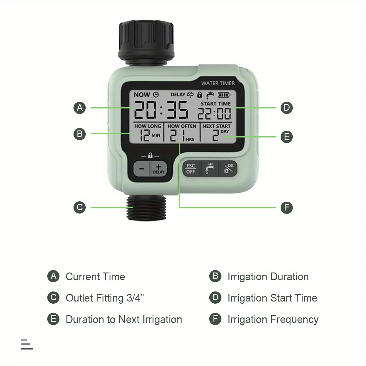 Watering System Dual Outlets A - đánh giá và giá Timer Dual Outlet