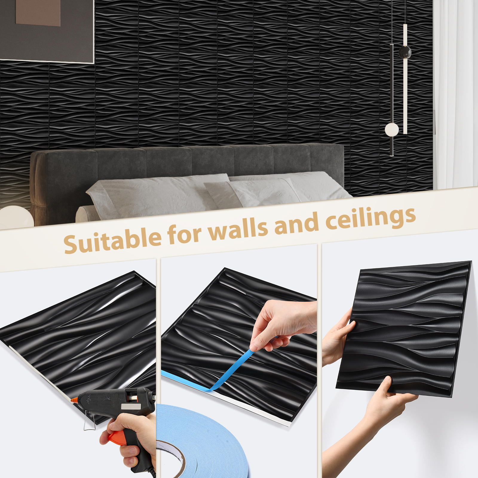 12/20/30 Pack Decorative 3D Wa - đánh giá và giá Pvc Panel Background