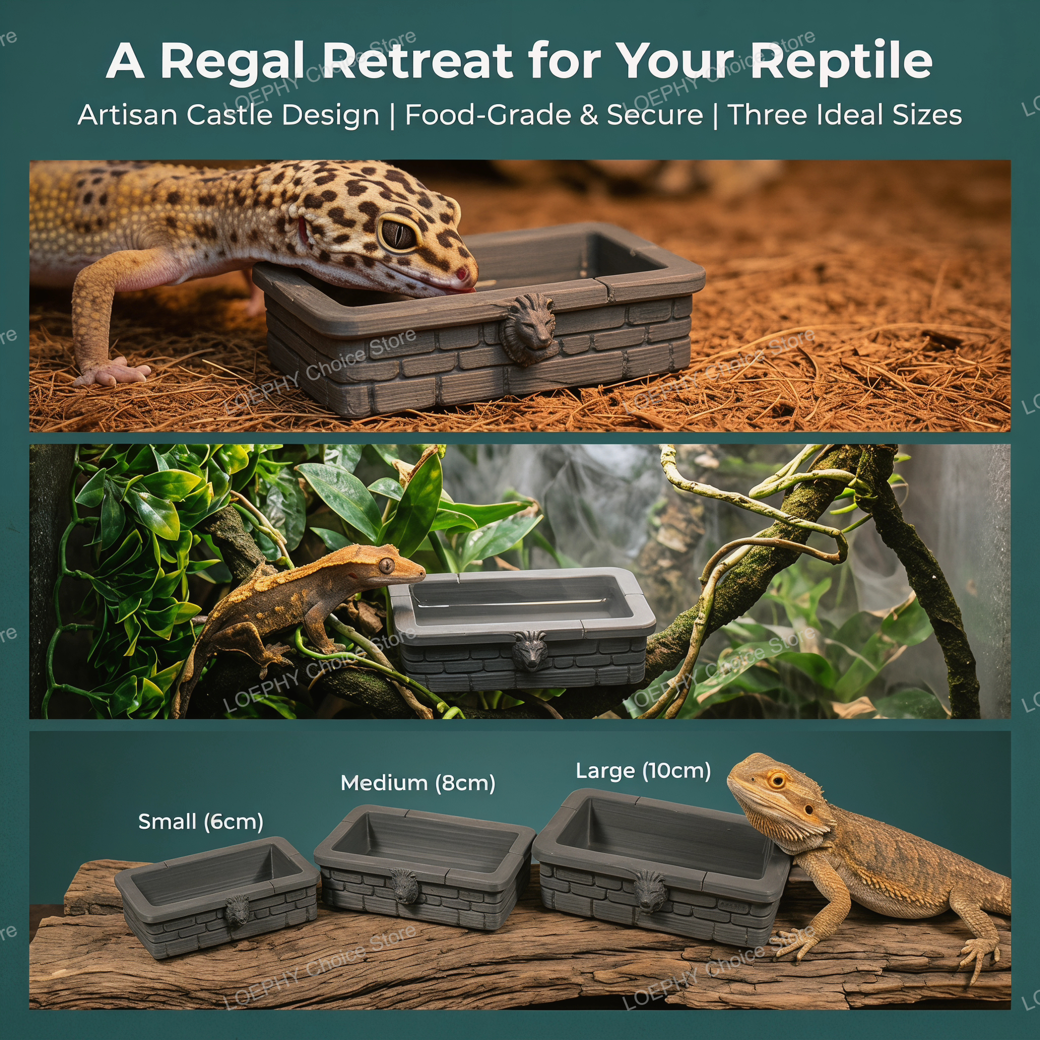 Castle Reptile Water Bowl Lion - đánh giá và giá Water Dish Reptile