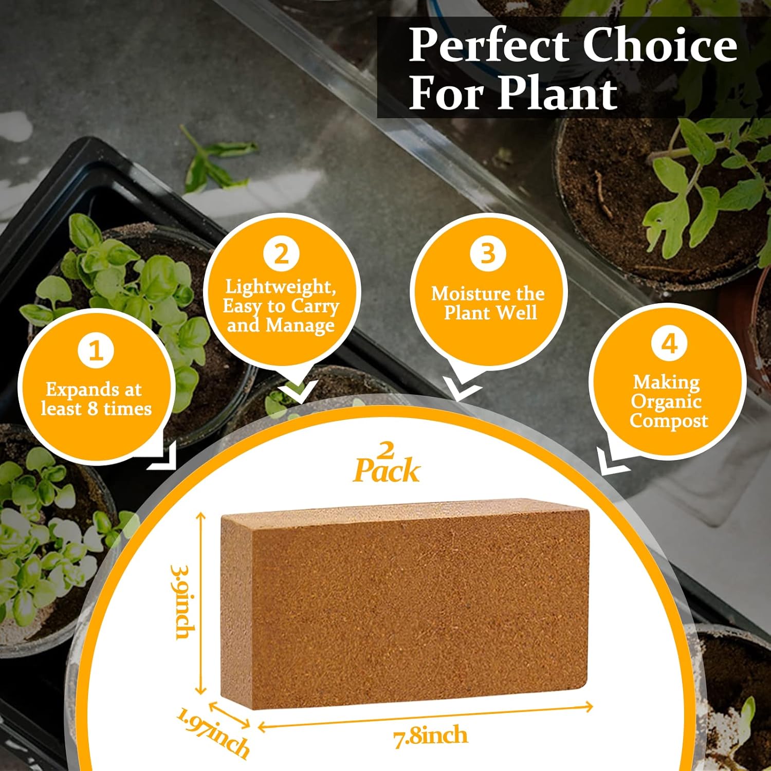 2pcs Organic Coco Coir Bricks  - đánh giá và giá Substrate Coconut Fiber