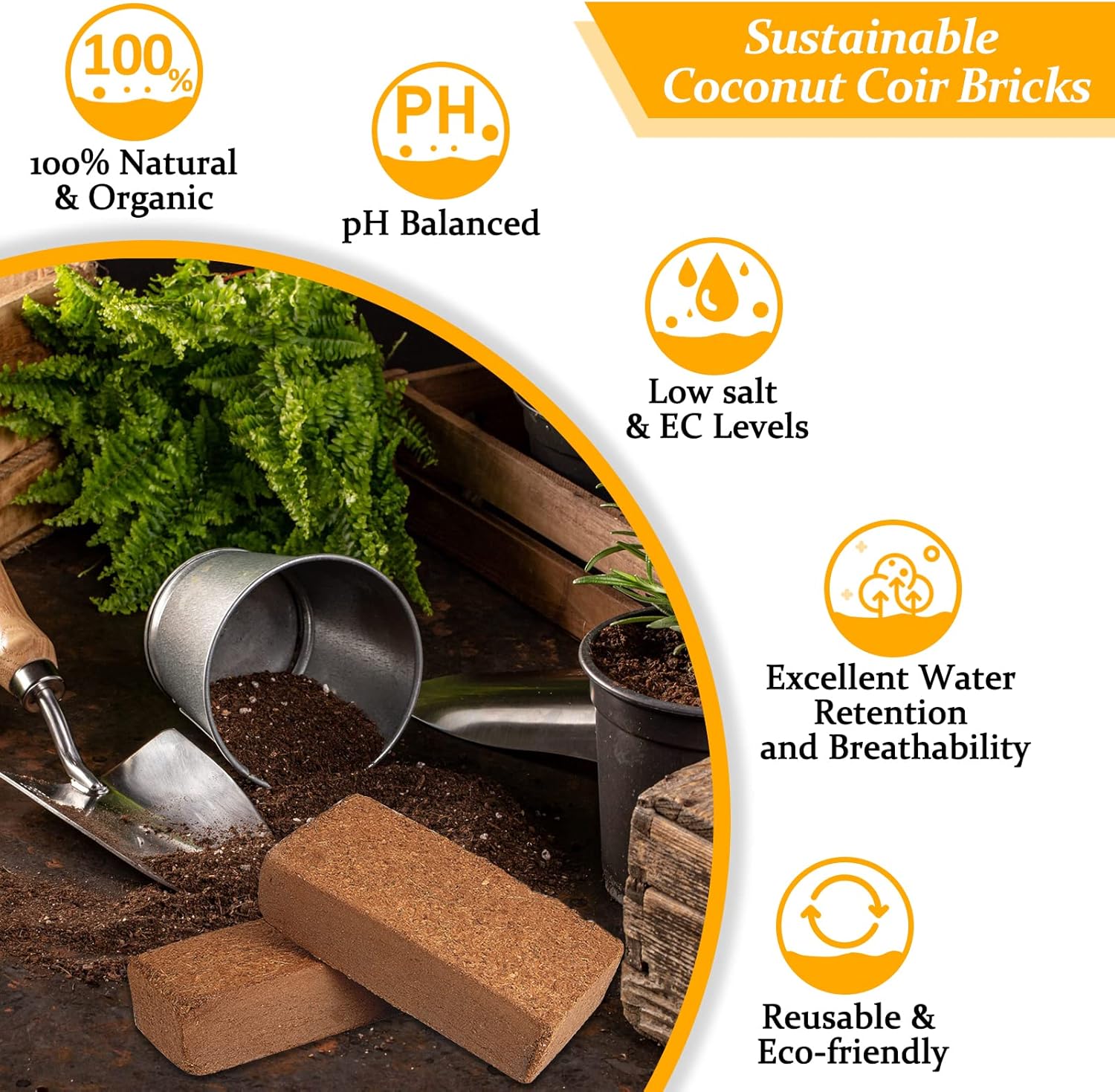2pcs Organic Coco Coir Bricks  - đánh giá và giá Substrate Coconut Fiber